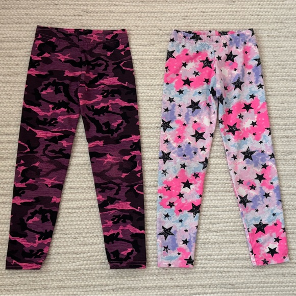DORI CREATIONS Girls Pink Printed Leggings - Size 5/6 Years - Picture 1 of 4